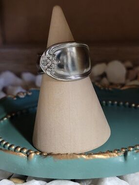 Floral Silver Spoon Ring
